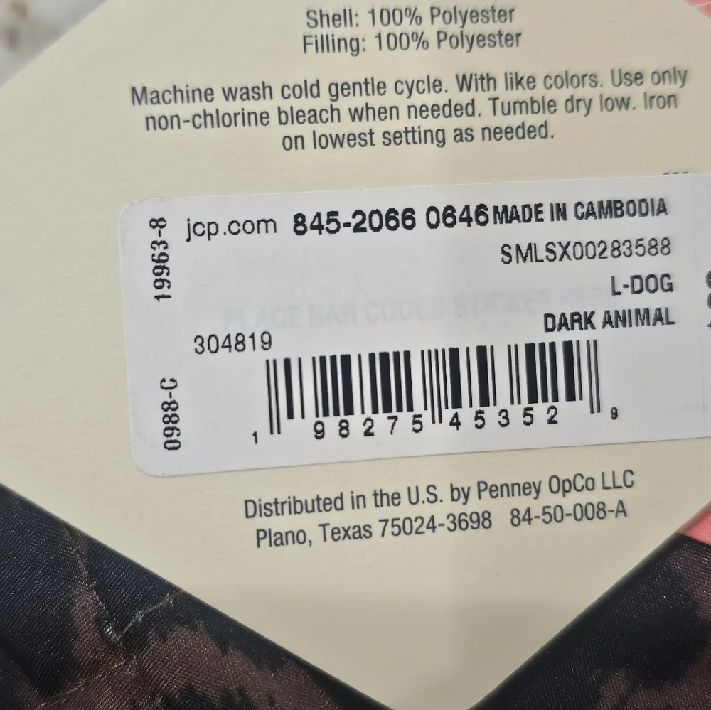 St Johns Bark  Animal Dog Coat  Sz L NWT Cheetah  Print